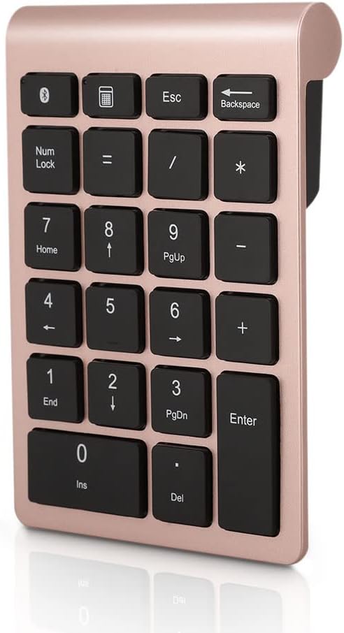 22-Key Bluetooth Wireless Numeric Keypad | Quiet Scissor-Switch Keys | Shortcut Functions | Slim Rechargeable Portable Number Pad