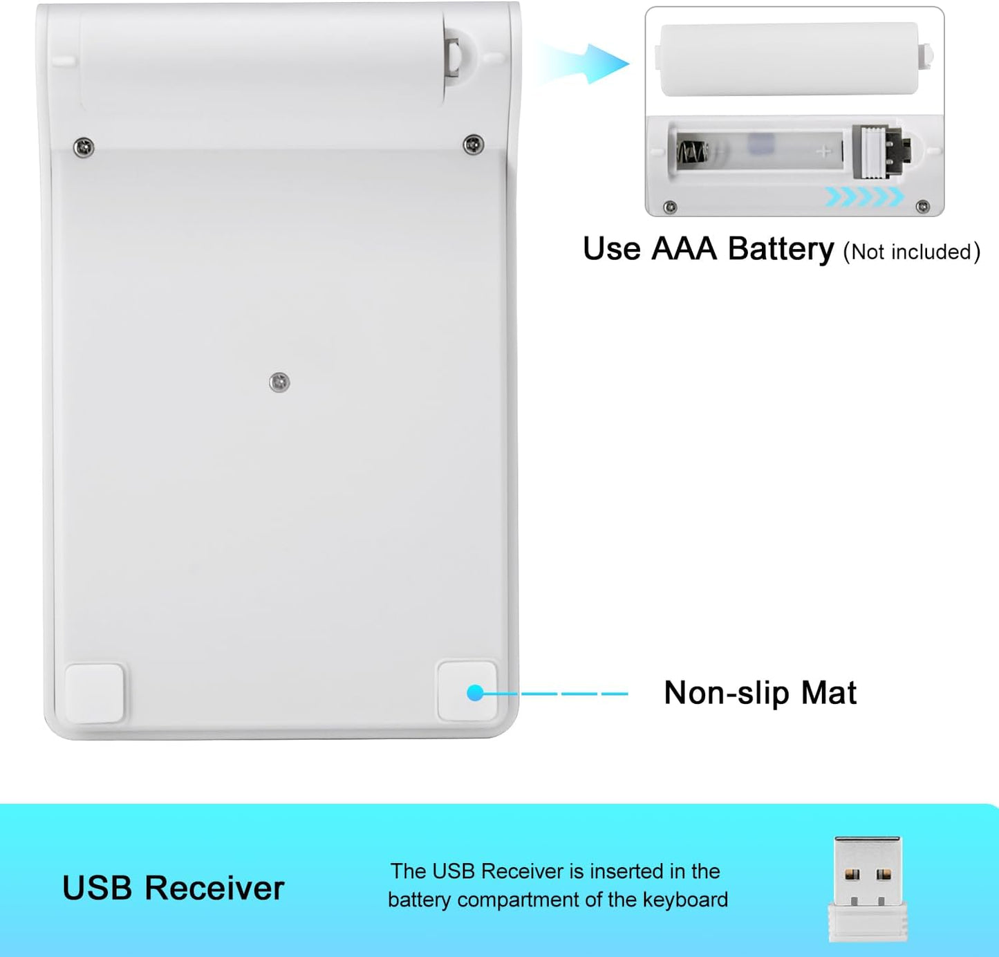 18-Key Wireless Numeric Keypad | 2.4G USB Receiver | Silent & Portable Number Pad for Office, Accounting, and Data Entry
