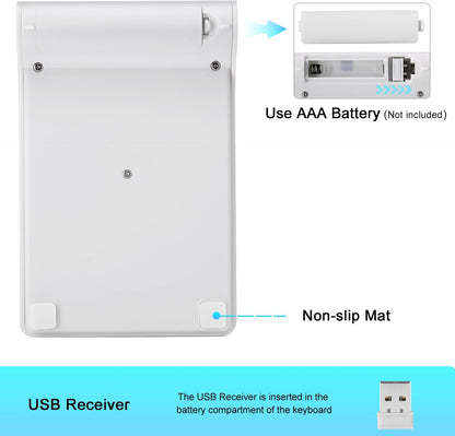 18-Key Wireless Numeric Keypad | 2.4G USB Receiver | Silent & Portable Number Pad for Office, Accounting, and Data Entry