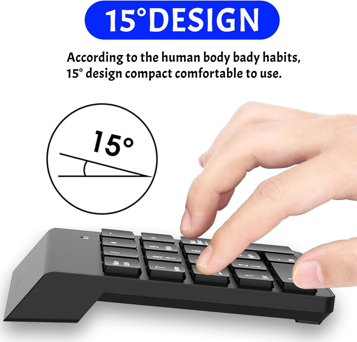 10-Key Wireless Numeric Keypad | 2.4G USB Receiver | Compact Silent Number Pad for Office, Accounting & Data Entry