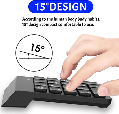 10-Key Wireless Numeric Keypad | 2.4G USB Receiver | Compact Silent Number Pad for Office, Accounting & Data Entry