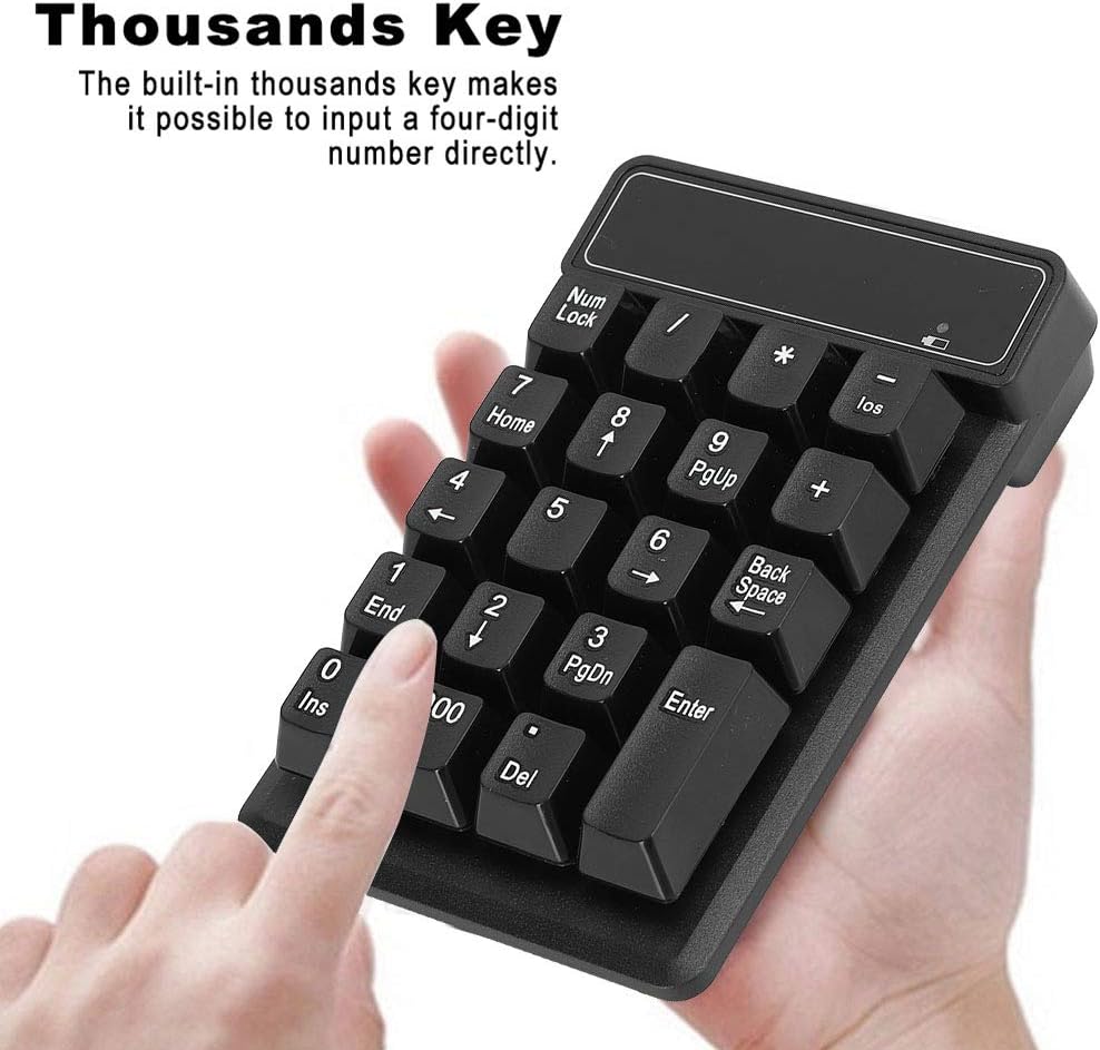 19-Key Bluetooth Numeric Keypad | Silent Waterproof Design | Portable Number Pad for Office, Tablets & Mobile Computing