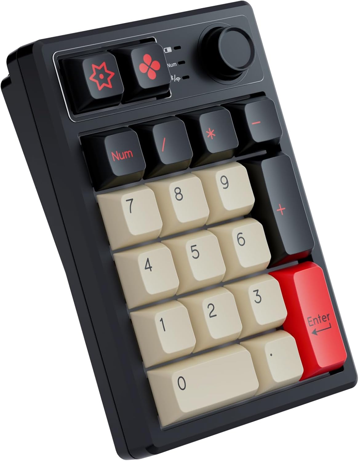21-Key Tri-Mode Wireless Mechanical Number Pad | Hot-Swappable | RGB Backlit | Volume Control Knob | PBT Keycaps | Portable Numeric Keypad