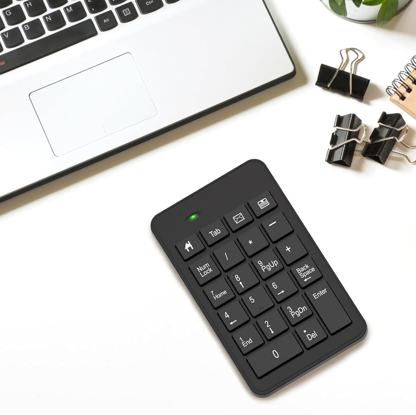 23-Key Wireless Numeric Keypad | Type-C Dual Connection | Clicky Mechanical Switches | Portable Number Pad for Office & Data Entry