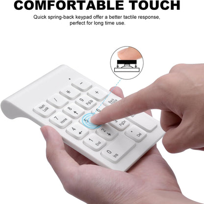 18-Key Wireless Numeric Keypad | 2.4G USB Receiver | Silent & Portable Number Pad for Office, Accounting, and Data Entry