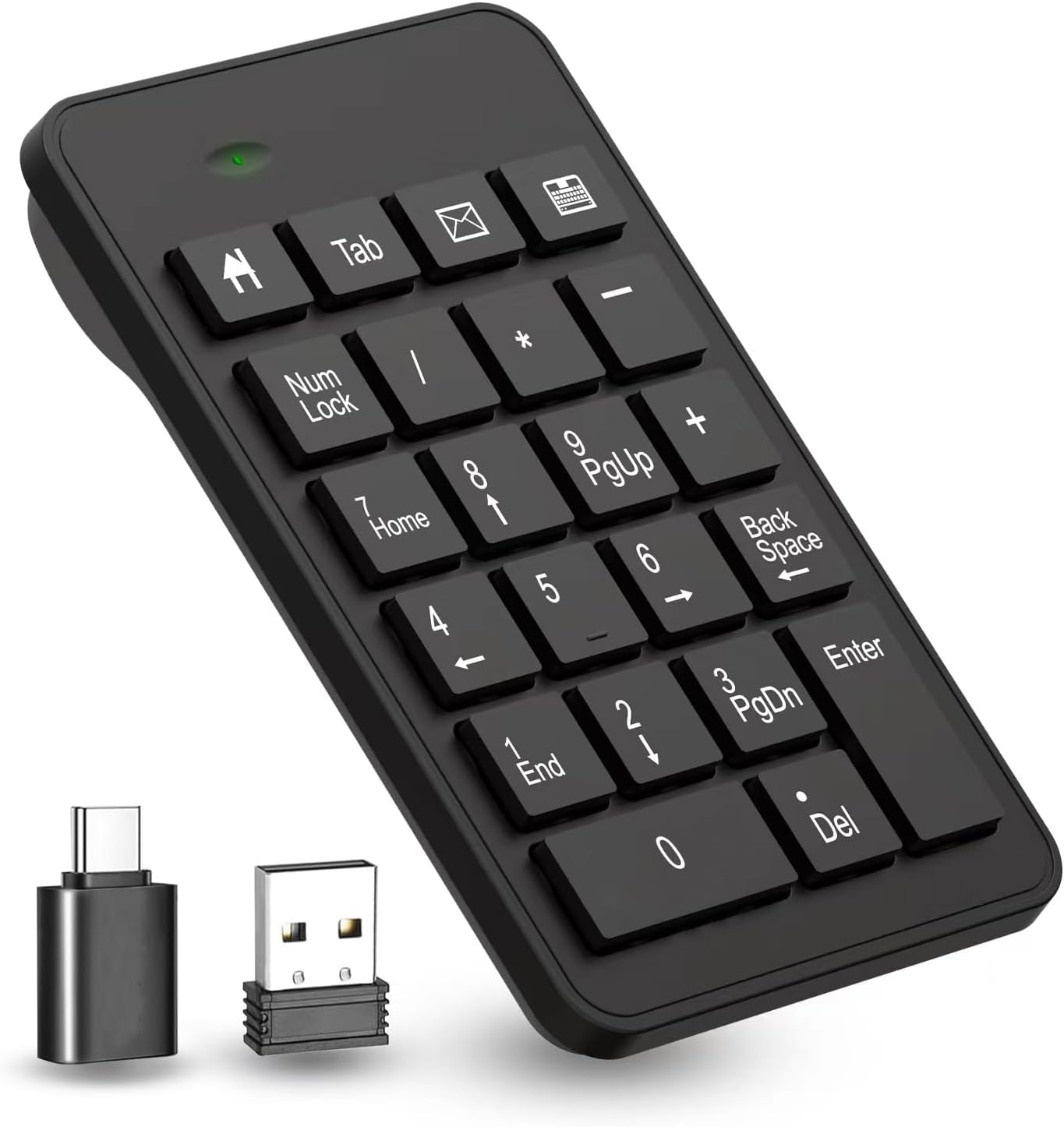 23-Key Wireless Numeric Keypad | Type-C Dual Connection | Clicky Mechanical Switches | Portable Number Pad for Office & Data Entry