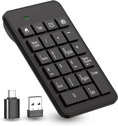 23-Key Wireless Numeric Keypad | Type-C Dual Connection | Clicky Mechanical Switches | Portable Number Pad for Office & Data Entry