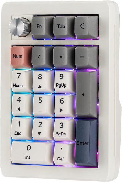 Tri-Mode Wireless Mechanical Number Pad | Gasket Structure | Hot-Swappable | RGB Backlighting | VIA Programmable | 1000mAh Rechargeable Numeric Keypad