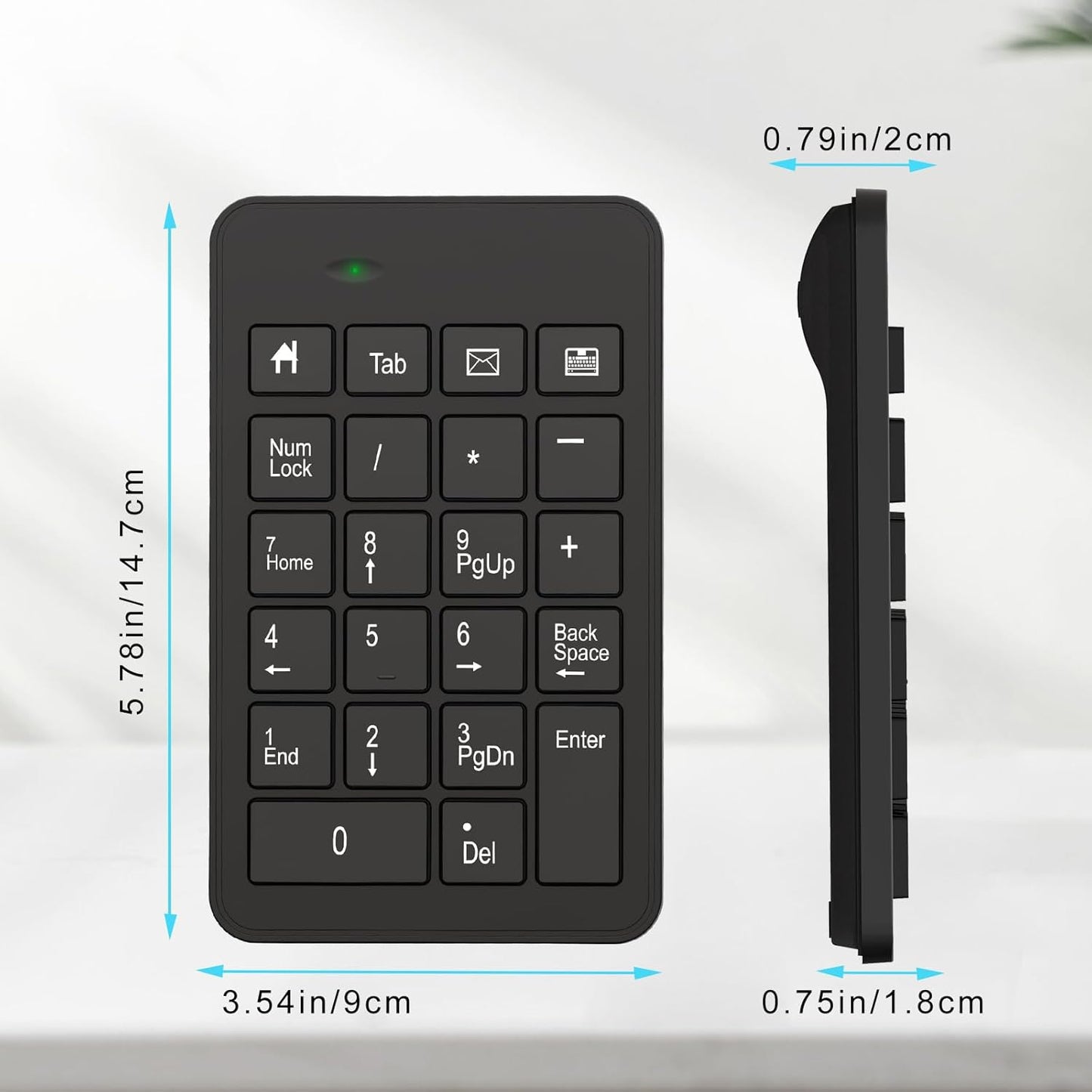 23-Key Wireless Numeric Keypad | Type-C Dual Connection | Clicky Mechanical Switches | Portable Number Pad for Office & Data Entry