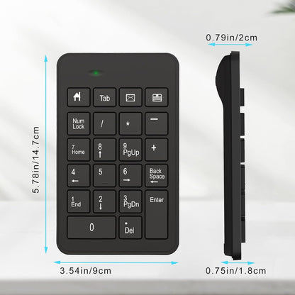 23-Key Wireless Numeric Keypad | Type-C Dual Connection | Clicky Mechanical Switches | Portable Number Pad for Office & Data Entry