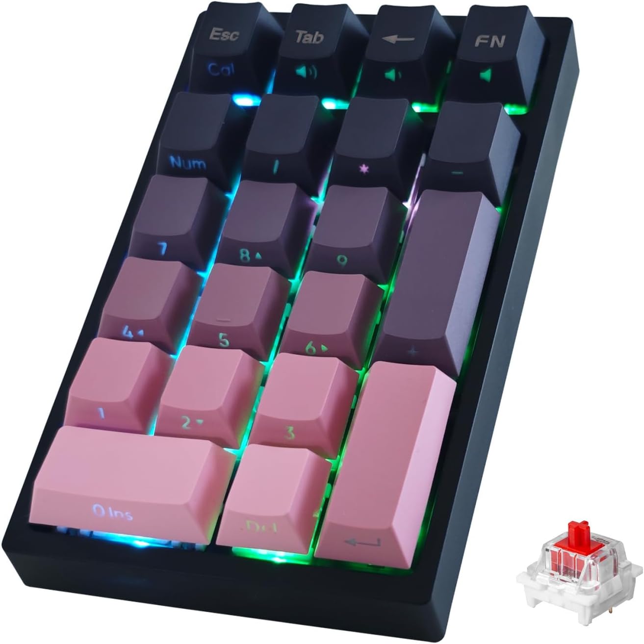 Tri-Mode Wireless Mechanical Number Pad | Hot-Swappable | RGB Backlit | Transparent Base | Programmable Keys | Rechargeable Compact Keypad