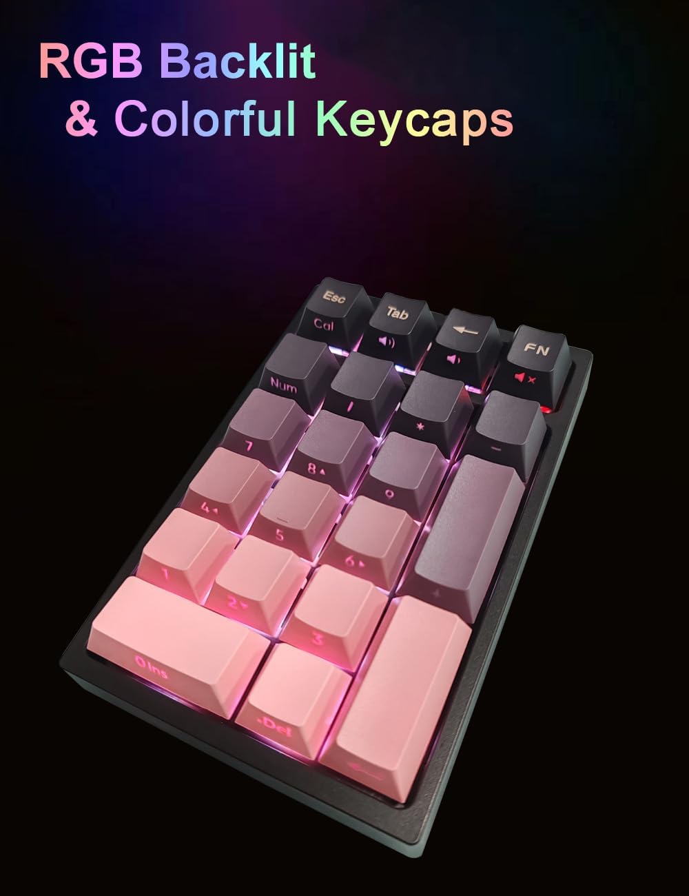 Tri-Mode Wireless Mechanical Number Pad | Hot-Swappable | RGB Backlit | Transparent Base | Programmable Keys | Rechargeable Compact Keypad