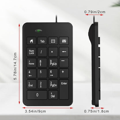 23-Key Wireless Numeric Keypad | Type-C Dual Connection | Clicky Mechanical Switches | Portable Number Pad for Office & Data Entry