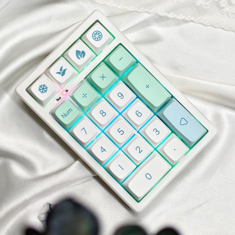 21-Key Hot-Swappable Wireless Keypad | RGB Backlit | Compact Transparent Design | Multi-Mode Connection | Customizable Function Keys