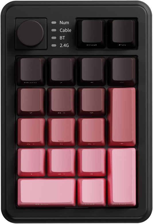 Tri-Mode Wireless Mechanical Number Pad | Gasket Structure | Hot-Swappable | RGB Backlit | Control Knob | Compact Numeric Keypad