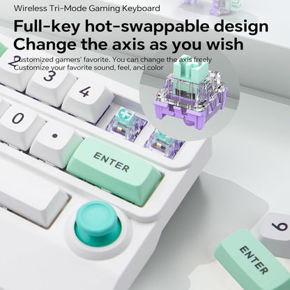 Wireless Tri-Mode RGB Mechanical Keypad | Hot-Swappable | Programmable Keys | Control Knob & Joystick | Ideal for Gaming and Creative Work