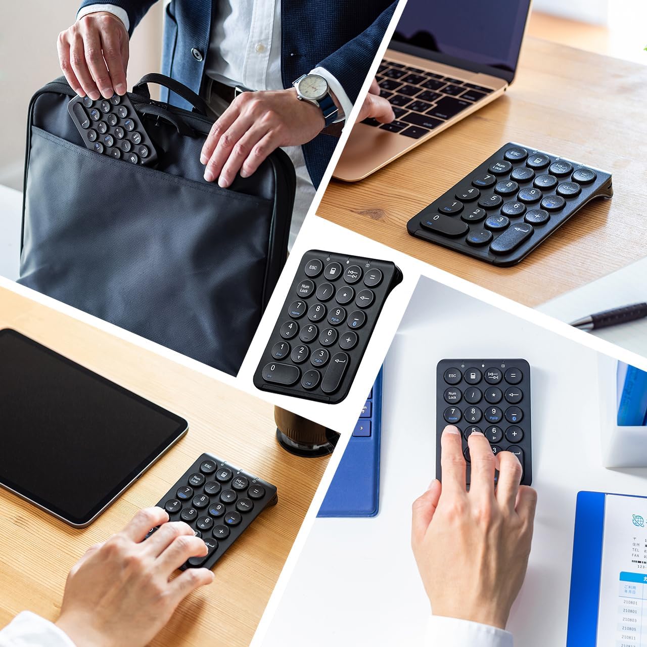 22-Key Bluetooth Wireless Numeric Keypad | Rechargeable Portable Number Pad with Quiet Keys | Slim Design for Office & Daily Data Entry