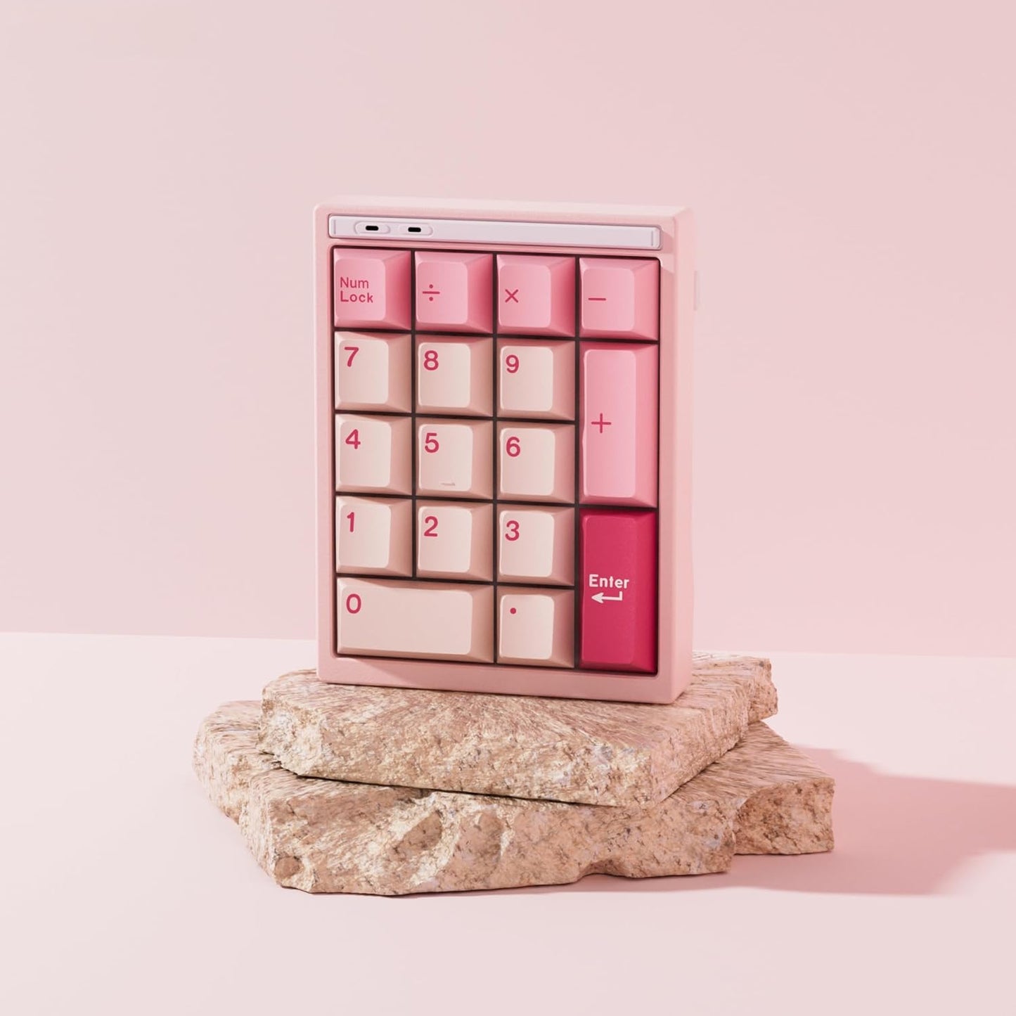 Aluminum Mechanical Number Pad | Hot-Swappable Gasket Design | RGB Backlit | Quick-Release Structure | Compact Numeric Keypad (Pink)