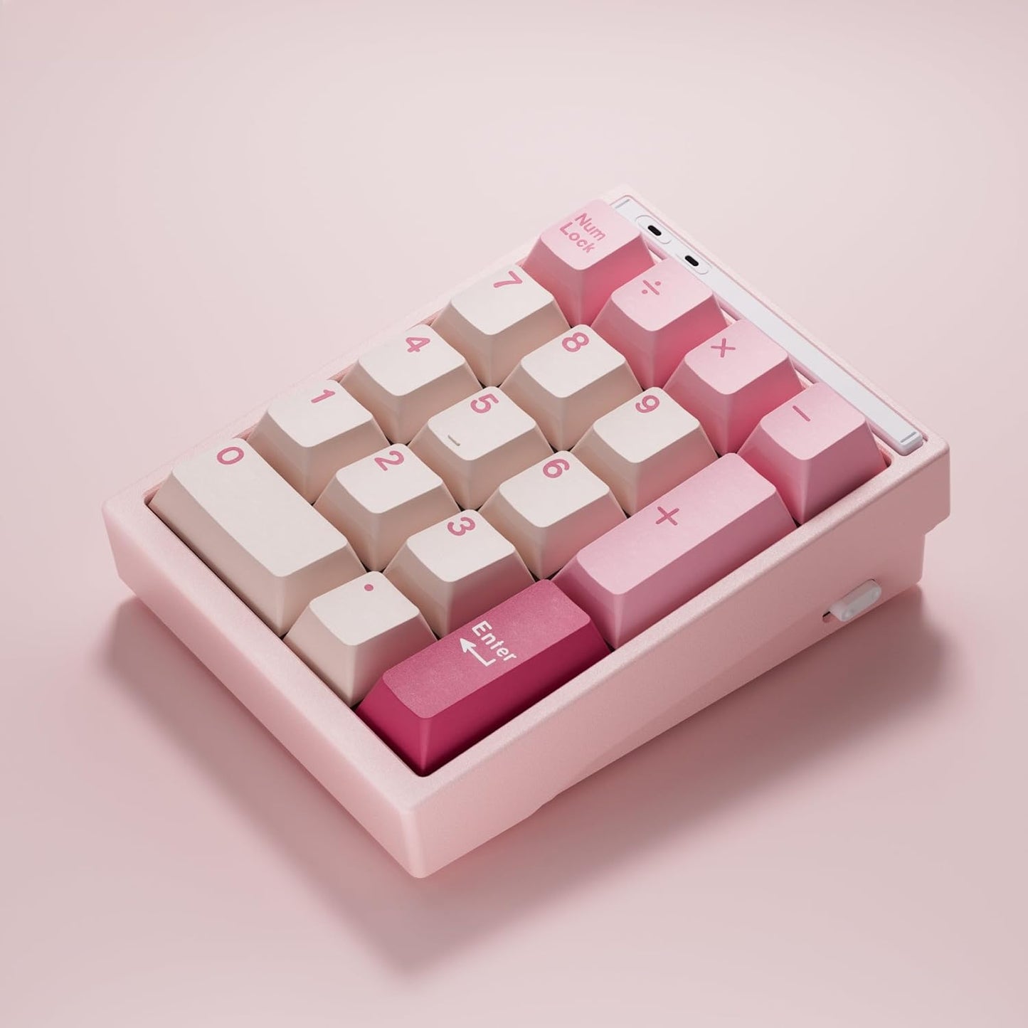 Aluminum Mechanical Number Pad | Hot-Swappable Gasket Design | RGB Backlit | Quick-Release Structure | Compact Numeric Keypad (Pink)