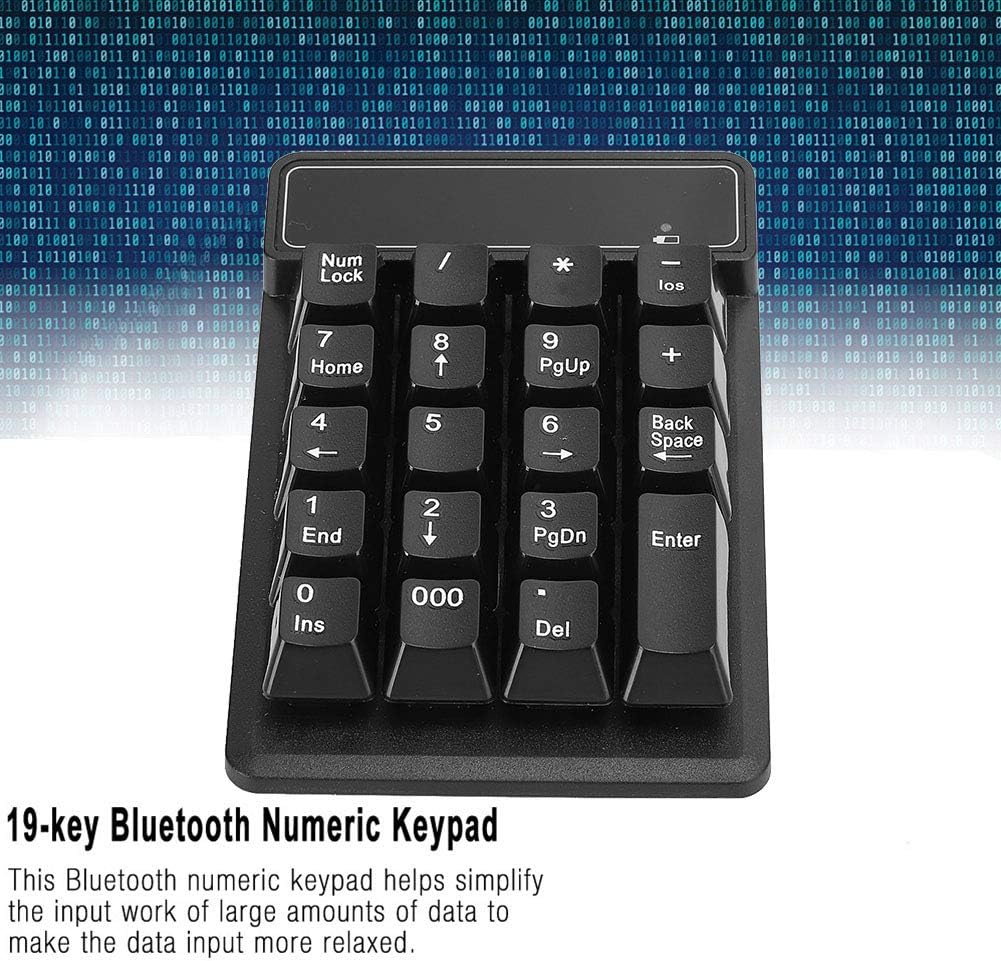 19-Key Bluetooth Numeric Keypad | Silent Waterproof Design | Portable Number Pad for Office, Tablets & Mobile Computing