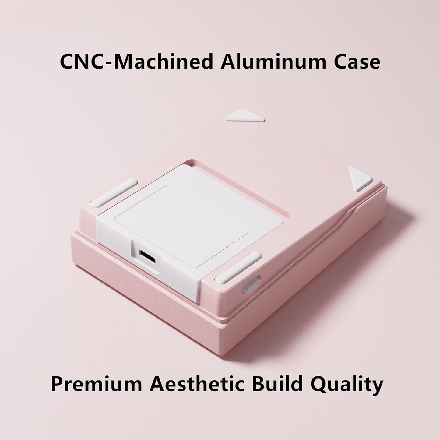 Aluminum Mechanical Number Pad | Hot-Swappable Gasket Design | RGB Backlit | Quick-Release Structure | Compact Numeric Keypad (Pink)