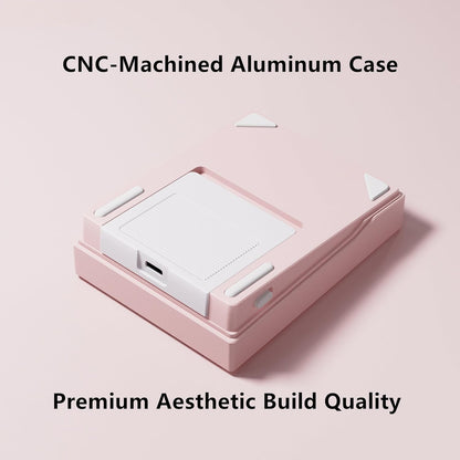 Aluminum Mechanical Number Pad | Hot-Swappable Gasket Design | RGB Backlit | Quick-Release Structure | Compact Numeric Keypad (Pink)