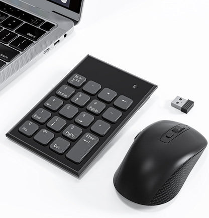 Wireless Number Pad and Mouse Combo | 19-Key Numeric Keypad + Wireless Mouse | 2.4G Stable Connection | Portable Office Input Set