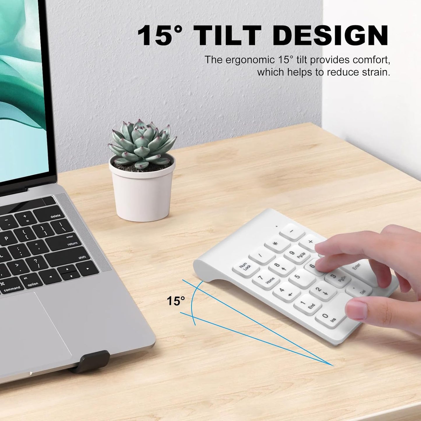 18-Key Wireless Numeric Keypad | 2.4G USB Receiver | Silent & Portable Number Pad for Office, Accounting, and Data Entry